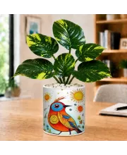 Artificial Tree Ceramic Photo Pot With White Stones 3x4 Inch (F164610)