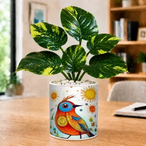 Artificial Tree Ceramic Photo Pot With White Stones 3x4 Inch (F164610) Artificial Tree Ceramic Photo Pot With White Stones 3x4 Inch (F164610)