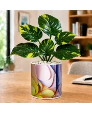 Artificial Tree Ceramic Photo Pot With White Stones 3x4 Inch (F164611)