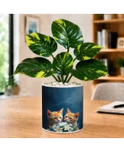 Artificial Tree Ceramic Photo Pot With White Stones 3x4 Inch (F164612)