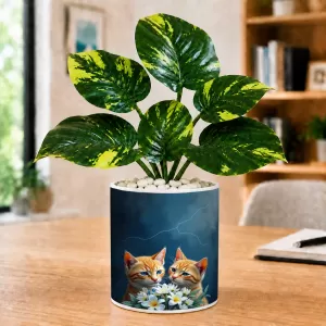 Artificial Tree Ceramic Photo Pot With White Stones 3x4 Inch (F164612) Artificial Tree Ceramic Photo Pot With White Stones 3x4 Inch (F164612)