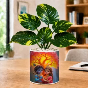 Artificial Tree Ceramic Photo Pot With White Stones 3x4 Inch (F164614) Artificial Tree Ceramic Photo Pot With White Stones 3x4 Inch (F164614)