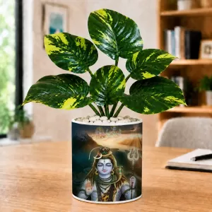 Artificial Tree Ceramic Photo Pot With White Stones 3x4 Inch (F164615) Artificial Tree Ceramic Photo Pot With White Stones 3x4 Inch (F164615)