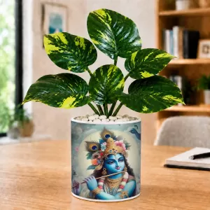 Artificial Tree Ceramic Photo Pot With White Stones 3x4 Inch (F164616) Artificial Tree Ceramic Photo Pot With White Stones 3x4 Inch (F164616)