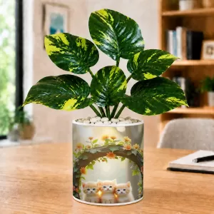 Artificial Tree Ceramic Photo Pot With White Stones 3x4 Inch (F164625) Artificial Tree Ceramic Photo Pot With White Stones 3x4 Inch (F164625)