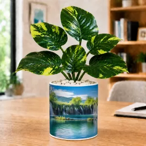 Artificial Tree Ceramic Photo Pot With White Stones 3x4 Inch (F164627) Artificial Tree Ceramic Photo Pot With White Stones 3x4 Inch (F164627)