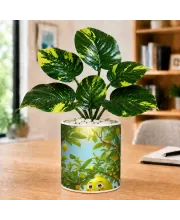 Artificial Tree Ceramic Photo Pot With White Stones 3x4 Inch (F164628)
