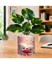 Artificial Tree Ceramic Photo Pot With White Stones 3x4 Inch (F164630)