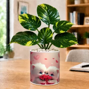Artificial Tree Ceramic Photo Pot With White Stones 3x4 Inch (F164630) Artificial Tree Ceramic Photo Pot With White Stones 3x4 Inch (F164630)