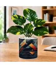 Artificial Tree Ceramic Photo Pot With White Stones 3x4 Inch (F164631)
