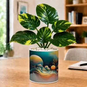 Artificial Tree Ceramic Photo Pot With White Stones 3x4 Inch (F164637) Artificial Tree Ceramic Photo Pot With White Stones 3x4 Inch (F164637)
