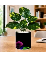 Artificial Tree Ceramic Photo Pot With White Stones 3x4 Inch (F164646)