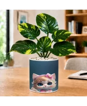 Artificial Tree Ceramic Photo Pot With White Stones 3x4 Inch (F164650)