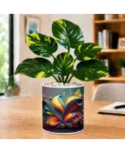 Artificial Tree Ceramic Photo Pot With White Stones 3x4 Inch (F164656)
