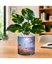 Artificial Tree Ceramic Photo Pot With White Stones 3x4 Inch (F164660)
