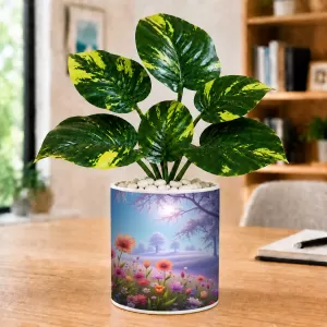 Artificial Tree Ceramic Photo Pot With White Stones 3x4 Inch (F164660) Artificial Tree Ceramic Photo Pot With White Stones 3x4 Inch (F164660)