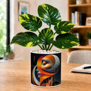 Artificial Tree Ceramic Photo Pot With White Stones 3x4 Inch (F164661) Artificial Tree Ceramic Photo Pot With White Stones 3x4 Inch (F164661)
