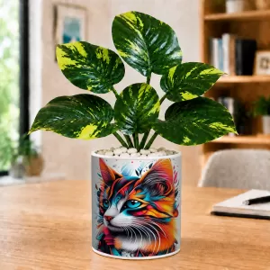Artificial Tree Ceramic Photo Pot With White Stones 3x4 Inch (F164662) Artificial Tree Ceramic Photo Pot With White Stones 3x4 Inch (F164662)