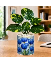 Artificial Tree Ceramic Photo Pot With White Stones 3x4 Inch (F164664)