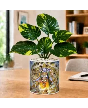 Artificial Tree Ceramic Photo Pot With White Stones 3x4 Inch (F164667)