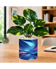 Artificial Tree Ceramic Photo Pot With White Stones 3x4 Inch (F164671)