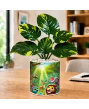 Artificial Tree Ceramic Photo Pot With White Stones 3x4 Inch (F164672)