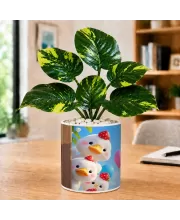 Artificial Tree Ceramic Photo Pot With White Stones 3x4 Inch (F164678)