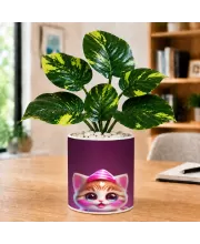 Artificial Tree Ceramic Photo Pot With White Stones 3x4 Inch (F164683)