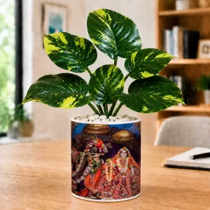 Artificial Tree Ceramic Photo Pot With White Stones 3x4 Inch (F164689) Artificial Tree Ceramic Photo Pot With White Stones 3x4 Inch (F164689)