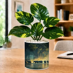 Artificial Tree Ceramic Photo Pot With White Stones 3x4 Inch (F164694) Artificial Tree Ceramic Photo Pot With White Stones 3x4 Inch (F164694)