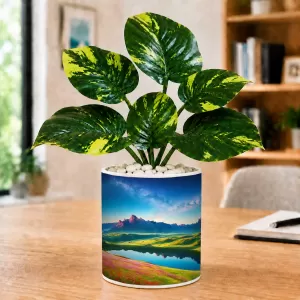 Artificial Tree Ceramic Photo Pot With White Stones 3x4 Inch (F164698) Artificial Tree Ceramic Photo Pot With White Stones 3x4 Inch (F164698)