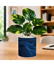 Artificial Tree Ceramic Photo Pot With White Stones 3x4 Inch (F164700)