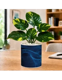 Artificial Tree Ceramic Photo Pot With White Stones 3x4 Inch (F164700)