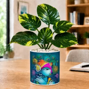 Artificial Tree Ceramic Photo Pot With White Stones 3x4 Inch (F164703) Artificial Tree Ceramic Photo Pot With White Stones 3x4 Inch (F164703)
