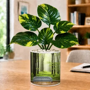 Artificial Tree Ceramic Photo Pot With White Stones 3x4 Inch (F164708) Artificial Tree Ceramic Photo Pot With White Stones 3x4 Inch (F164708)