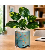 Artificial Tree Ceramic Photo Pot With White Stones 3x4 Inch (F164712)