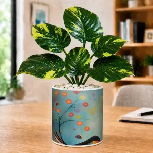 Artificial Tree Ceramic Photo Pot With White Stones 3x4 Inch (F164712) Artificial Tree Ceramic Photo Pot With White Stones 3x4 Inch (F164712)
