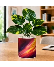 Artificial Tree Ceramic Photo Pot With White Stones 3x4 Inch (F164713)