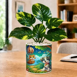 Artificial Tree Ceramic Photo Pot With White Stones 3x4 Inch (F164720) Artificial Tree Ceramic Photo Pot With White Stones 3x4 Inch (F164720)
