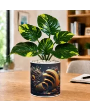 Artificial Tree Ceramic Photo Pot With White Stones 3x4 Inch (F164729)