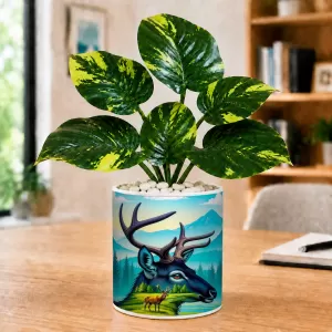Artificial Tree Ceramic Photo Pot With White Stones 3x4 Inch (F164736) Artificial Tree Ceramic Photo Pot With White Stones 3x4 Inch (F164736)