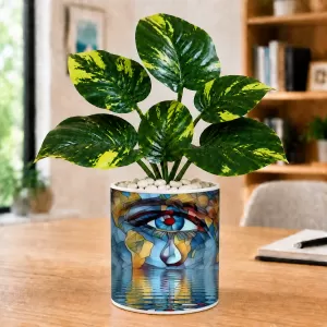 Artificial Tree Ceramic Photo Pot With White Stones 3x4 Inch (F164740) Artificial Tree Ceramic Photo Pot With White Stones 3x4 Inch (F164740)