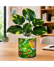 Artificial Tree Ceramic Photo Pot With White Stones 3x4 Inch (F164742)