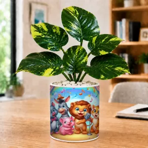 Artificial Tree Ceramic Photo Pot With White Stones 3x4 Inch (F164743) Artificial Tree Ceramic Photo Pot With White Stones 3x4 Inch (F164743)