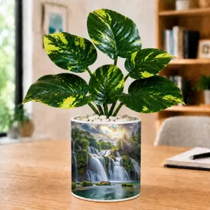 Artificial Tree Ceramic Photo Pot With White Stones 3x4 Inch (F164748) Artificial Tree Ceramic Photo Pot With White Stones 3x4 Inch (F164748)