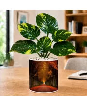 Artificial Tree Ceramic Photo Pot With White Stones 3x4 Inch (F164752)