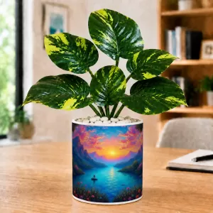 Artificial Tree Ceramic Photo Pot With White Stones 3x4 Inch (F164755) Artificial Tree Ceramic Photo Pot With White Stones 3x4 Inch (F164755)