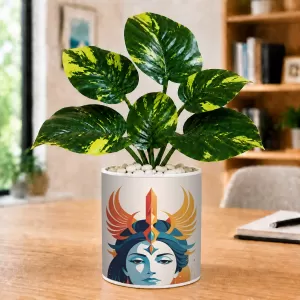 Artificial Tree Ceramic Photo Pot With White Stones 3x4 Inch (F164756) Artificial Tree Ceramic Photo Pot With White Stones 3x4 Inch (F164756)