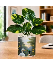 Artificial Tree Ceramic Photo Pot With White Stones 3x4 Inch (F164757)