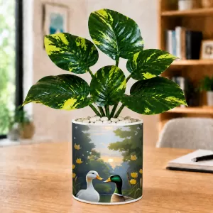 Artificial Tree Ceramic Photo Pot With White Stones 3x4 Inch (F164757) Artificial Tree Ceramic Photo Pot With White Stones 3x4 Inch (F164757)